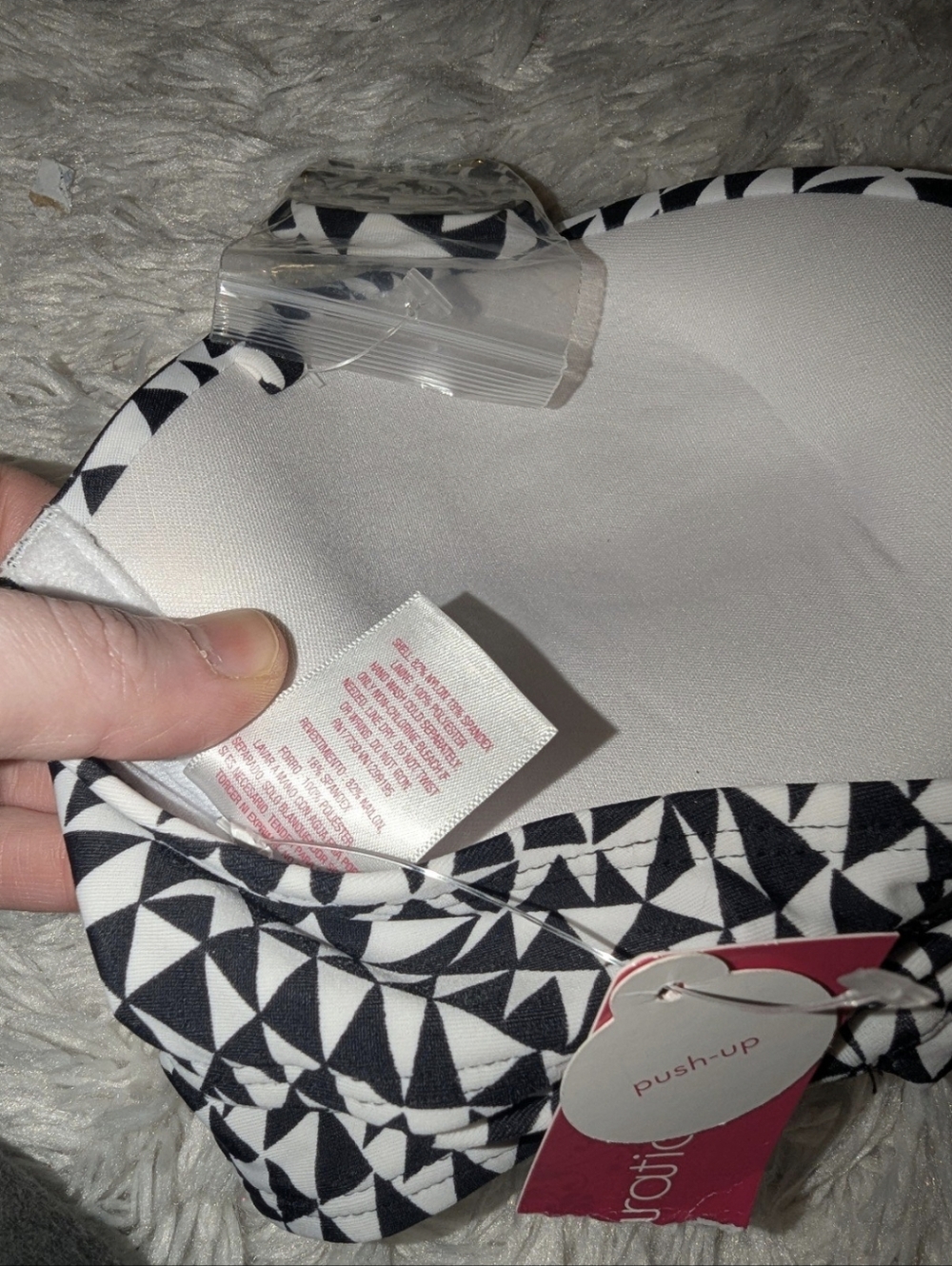 Nwt Xhilaration Black & White Bikini Top Sz XL - Picture 4 of 5